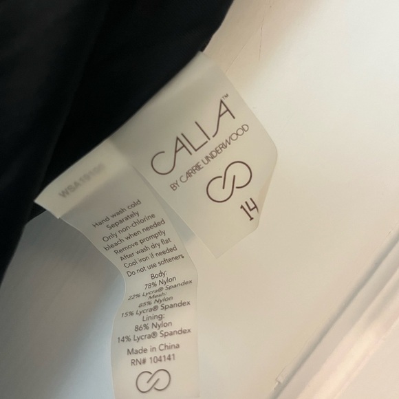 Calia Black Crisscross Back One Piece Swimsuit Size 14 - Picture 7 of 7